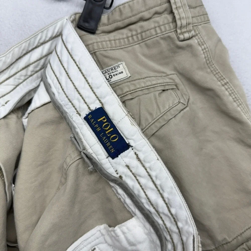 Polo Ralph Lauren Cargo Shorts Mens 46 Fits 43 Thick Khaki Heavyweight Surplus